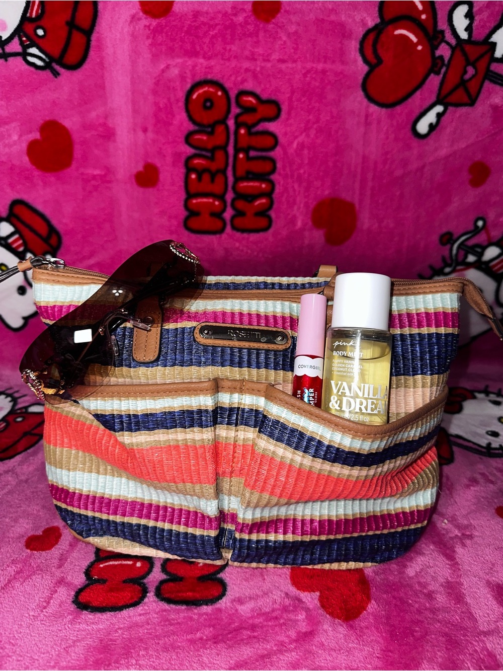 Y2K Striped Rossetti shoulder bag